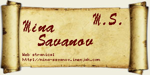Mina Savanov vizit kartica